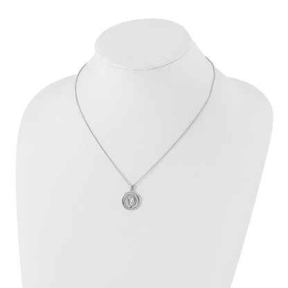 White Ice Sterling Silver Rhodium-plated 18 Inch Diamond Letter Y Initial Necklace with 2 Inch Extender