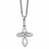 White Ice Sterling Silver Rhodium-plated 18 Inch Diamond Cross with Heart Necklace with 2 Inch Extender