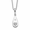 White Ice Sterling Silver Rhodium-plated 18 Inch Diamond Heart Teardrop Necklace with 2 Inch Extender
