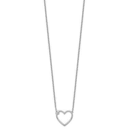 White Ice Sterling Silver Rhodium-plated 18 Inch Diamond Open Heart Necklace