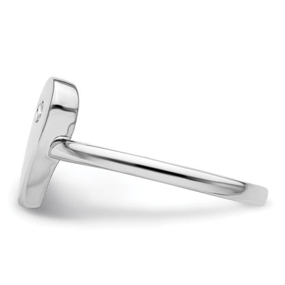 White Ice Sterling Silver Rhodium-plated Diamond Heart Ring
