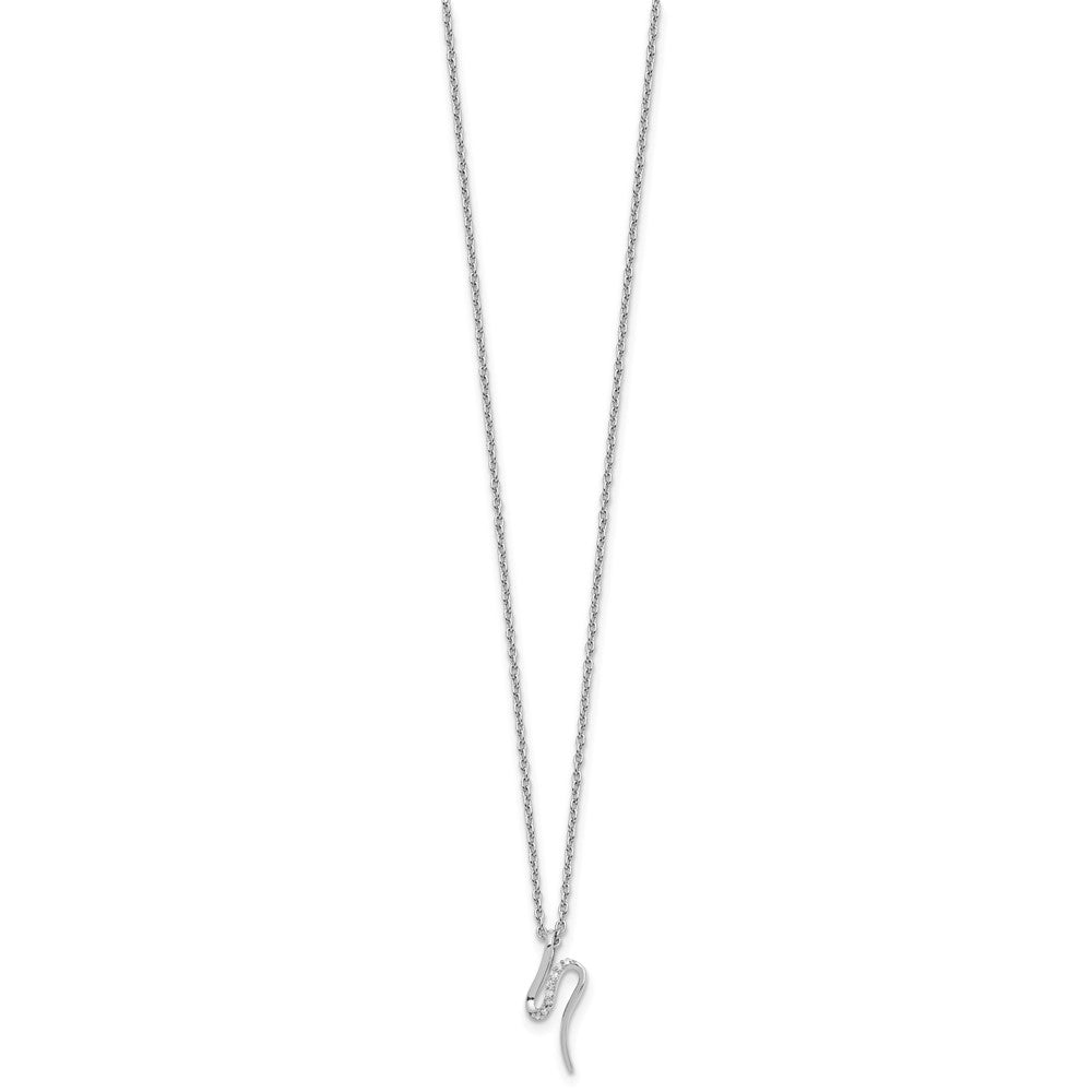 White Ice Sterling Silver Rhodium-plated 18 inch Diamond Necklace plus 2 inch Extender