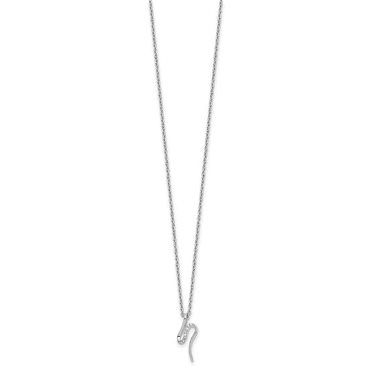 White Ice Sterling Silver Rhodium-plated 18 inch Diamond Necklace plus 2 inch Extender