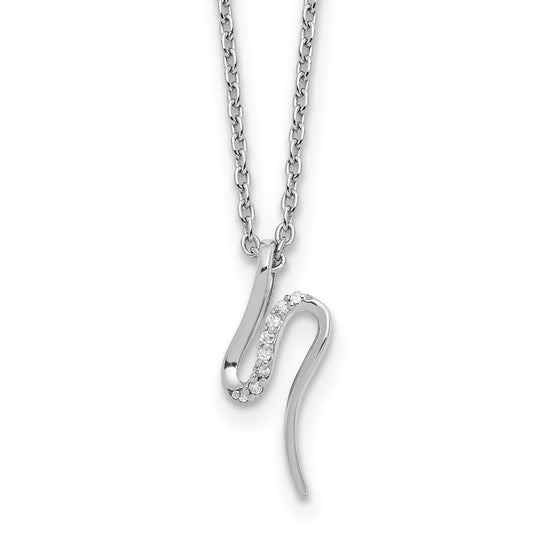 White Ice Sterling Silver Rhodium-plated 18 inch Diamond Necklace plus 2 inch Extender