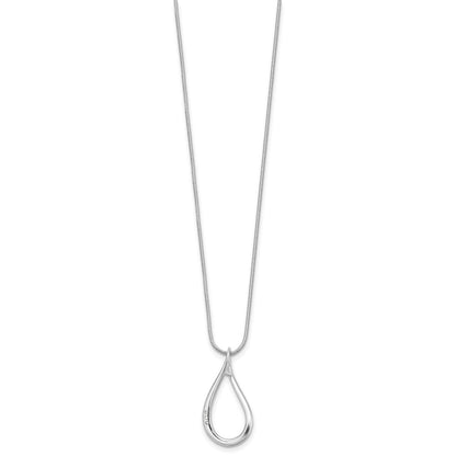 White Ice Sterling Silver Rhodium-plated Diamond Teardrop 18 inch Necklace plus 2 inch Extender