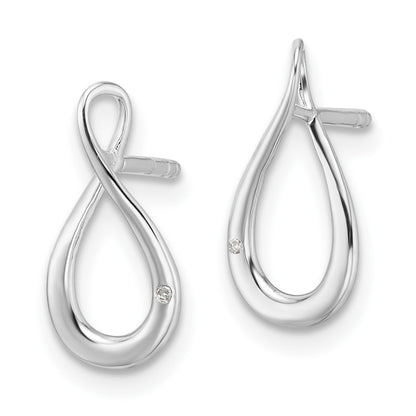 White Ice Sterling Silver Rhodium-plated Diamond Post Earrings