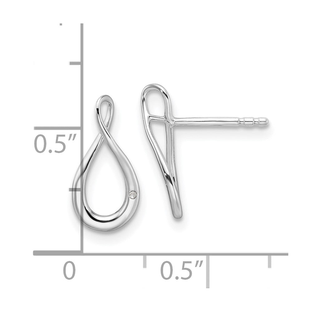 White Ice Sterling Silver Rhodium-plated Diamond Post Earrings