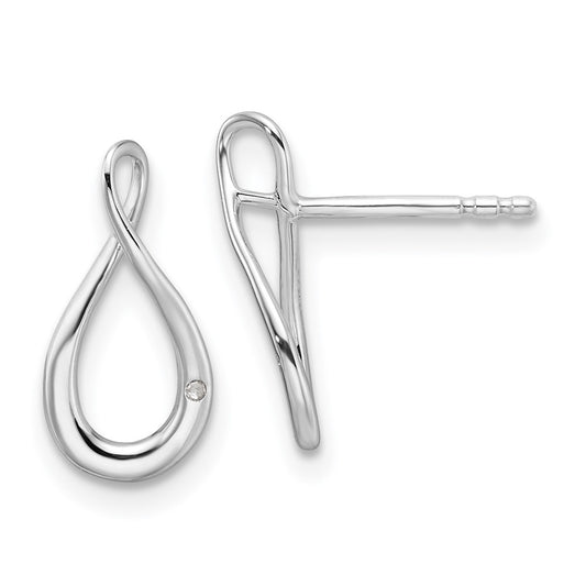White Ice Sterling Silver Rhodium-plated Diamond Post Earrings