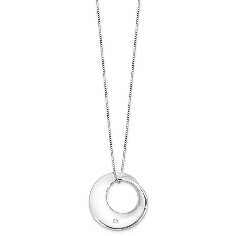 White Ice Sterling Silver Rhodium-plated 18 inch Diamond Circle Necklace plus 2 inch Extender