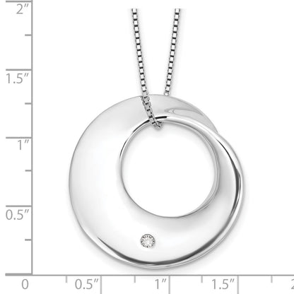 White Ice Sterling Silver Rhodium-plated 18 inch Diamond Circle Necklace plus 2 inch Extender