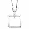 White Ice Sterling Silver Rhodium-plated 18 inch Diamond Open Square Necklace plus 2 inch Extention