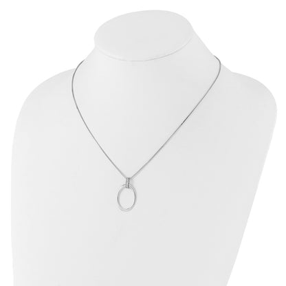 White Ice Sterling Silver Rhodium-plated 18 inch Diamond Oval Necklace plus 2 in Extender
