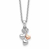 White Ice Sterling Silver Rhodium-plated Rose-tone 18 inch Diamond Heart  Necklace with 2 inch Extender