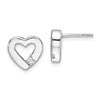 White Ice Sterling Silver Rhodium-plated Diamond Open Heart Post Earrings
