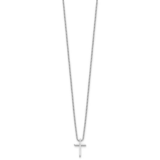 White Ice Sterling Silver Rhodium-plated 18 inch Diamond Cross Necklace plus 2 inch Extender