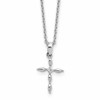 White Ice Sterling Silver Rhodium-plated 18 inch Diamond Cross plus 2 inch Extender