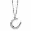 White Ice Sterling Silver Rhodium-plated 18 inch Diamond Horseshoe  Necklace plus 2 inch Extender