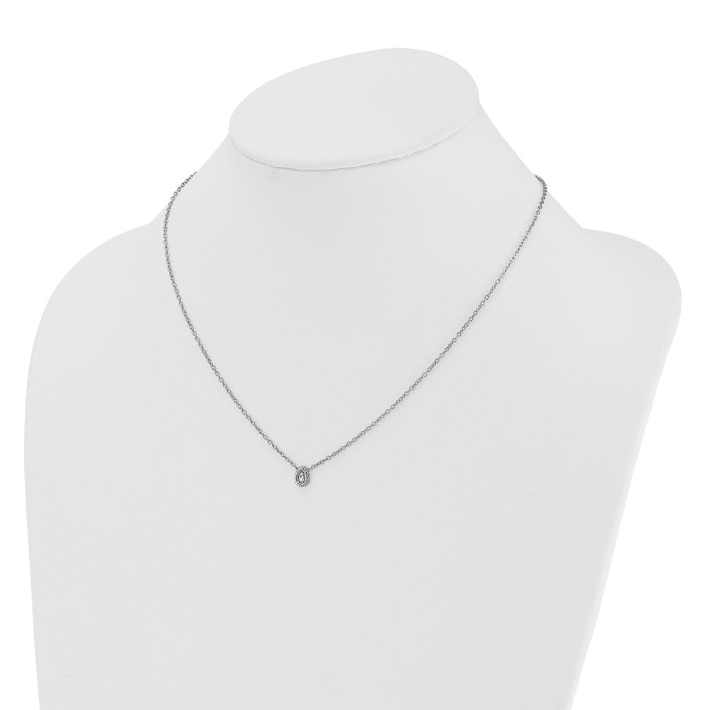 White Ice Sterling Silver Rhodium-plated 18in Diamond Twisted Teardrop Necklace plus 2in extender