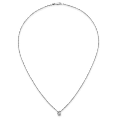 White Ice Sterling Silver Rhodium-plated 18in Diamond Twisted Teardrop Necklace plus 2in extender