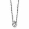 White Ice Sterling Silver Rhodium-plated 18in Diamond Twisted Teardrop Necklace plus 2in extender