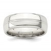 Sterling Silver 7mm Polished Domed Grooved Fancy Band Size 12