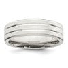 Sterling Silver 6mm Brushed Flat Grooved Fancy Band Size 11
