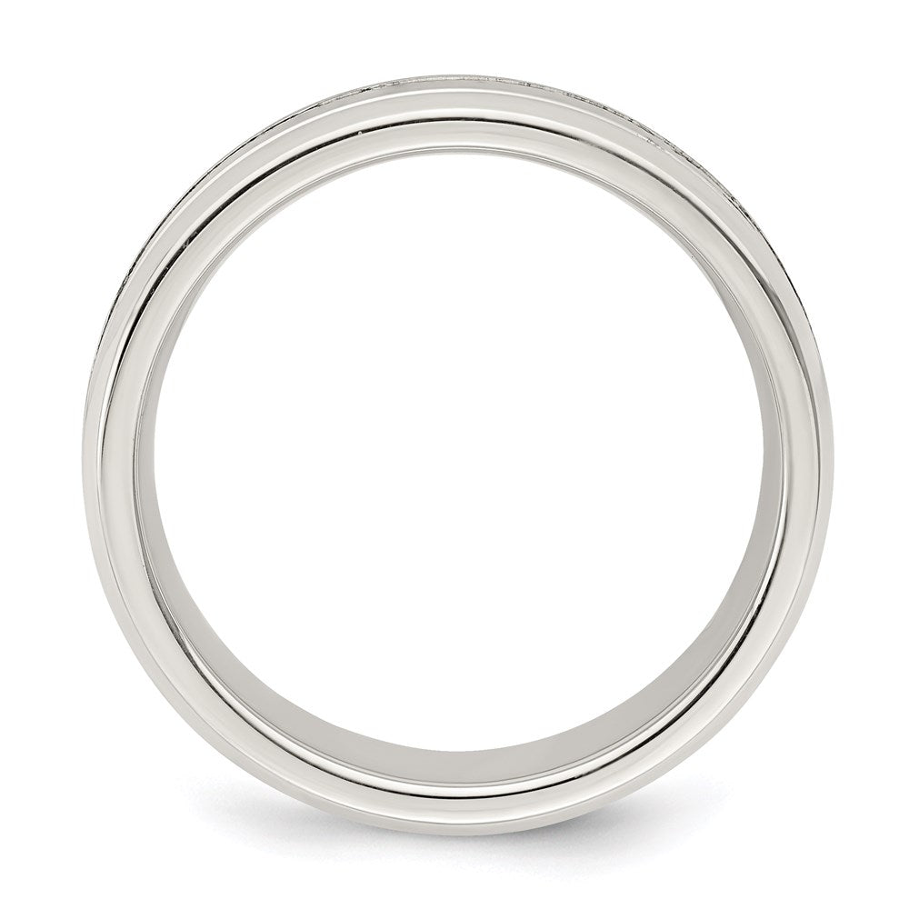 Sterling Silver 6mm Polished Flat Grooved Beveled Edge Fancy Band Size 12.5