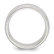 Sterling Silver 6mm Brushed Flat Milgrain Beveled Edge Fancy Band Size 7.5