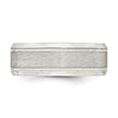 Sterling Silver 6mm Brushed Flat Milgrain Beveled Edge Fancy Band Size 7.5