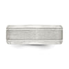 Sterling Silver 6mm Brushed Flat Milgrain Beveled Edge Fancy Band Size 7.5