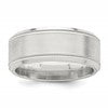 Sterling Silver 6mm Brushed Flat Milgrain Beveled Edge Fancy Band Size 7.5