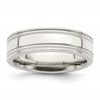 Sterling Silver 6mm Polished Flat Milgrain Grooved Edge Fancy Band Size 11