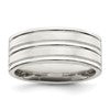 Sterling Silver 8mm Polished Flat Grooved Fancy Band Size 10
