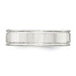 Sterling Silver 6mm Polished Flat Grooved Fancy Band Size 7.5