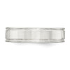 Sterling Silver 6mm Polished Flat Grooved Fancy Band Size 7.5