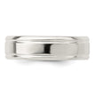 Sterling Silver 6mm Polished Flat Grooved Fancy Band Size 7.5