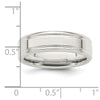 Sterling Silver 6mm Polished Flat Grooved Fancy Band Size 7.5
