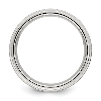 Sterling Silver 6mm Brushed Fancy Band Size 6.5