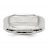 Sterling Silver 6mm Brushed Flat Grooved Fancy Band Size 7
