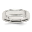 Sterling Silver 6mm Polished Flat Grooved Fancy Band Size 7.5