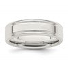 Sterling Silver 6mm Polished Flat Grooved Fancy Band Size 10
