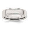 Sterling Silver 6mm Polished Flat Grooved Fancy Band Size 7.5