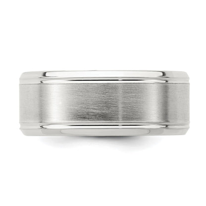Sterling Silver 6mm Brushed Flat Beveled Edge Fancy Band Size 11.5