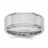 Sterling Silver Rhodium-plated 8mm Brushed Fancy Band Size 12.5
