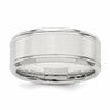 Sterling Silver 6mm Brushed Flat Beveled Edge Fancy Band Size 12