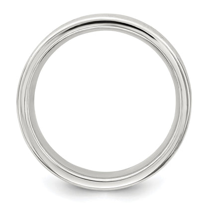 Sterling Silver 7mm Polished 5-Row Fancy Band Size 7.5