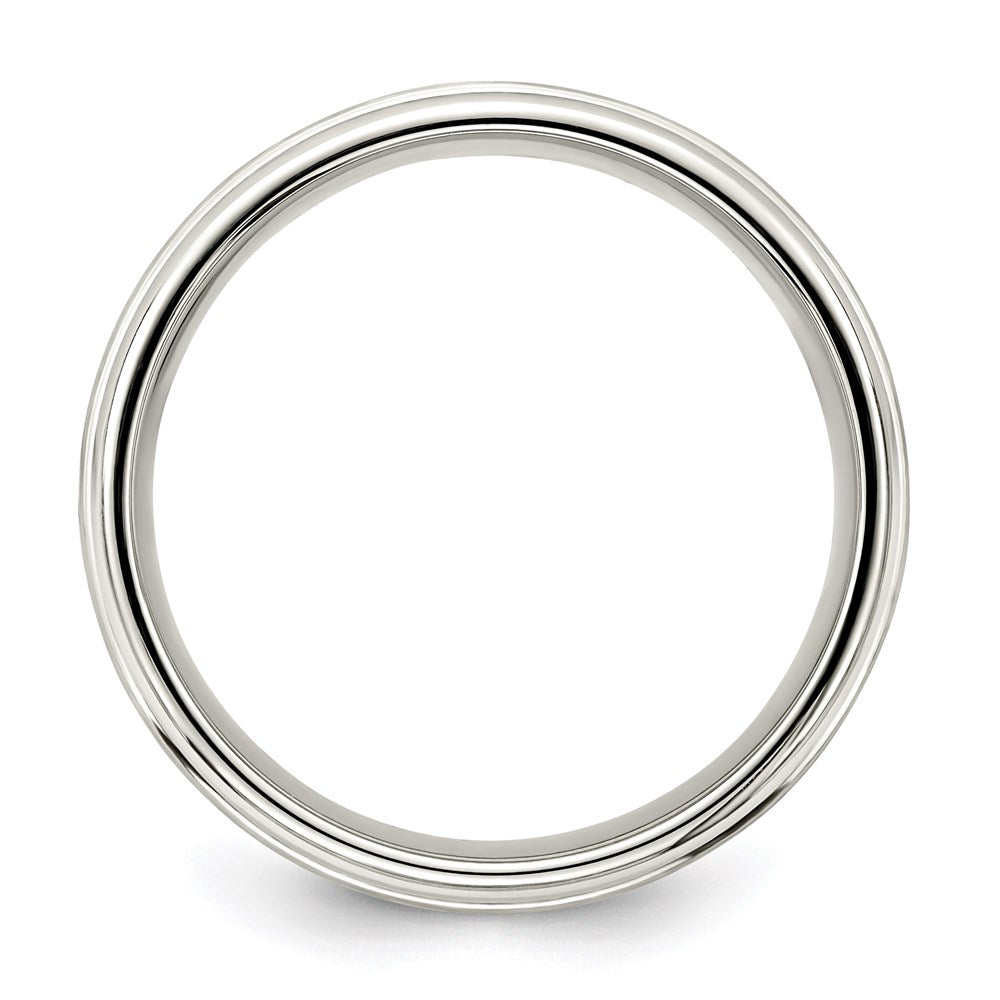 Sterling Silver 7mm Brushed Flat Intertwined Design Beveled Edge Fancy Band Size 9