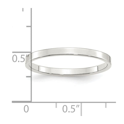 Sterling Silver 2mm Lightweight Flat Size 5.5 Band