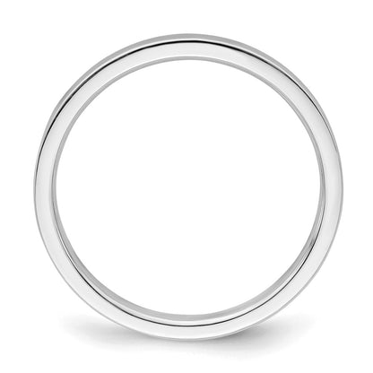 Sterling Silver Rhodium-plated 2mm Flat Size 5 Band