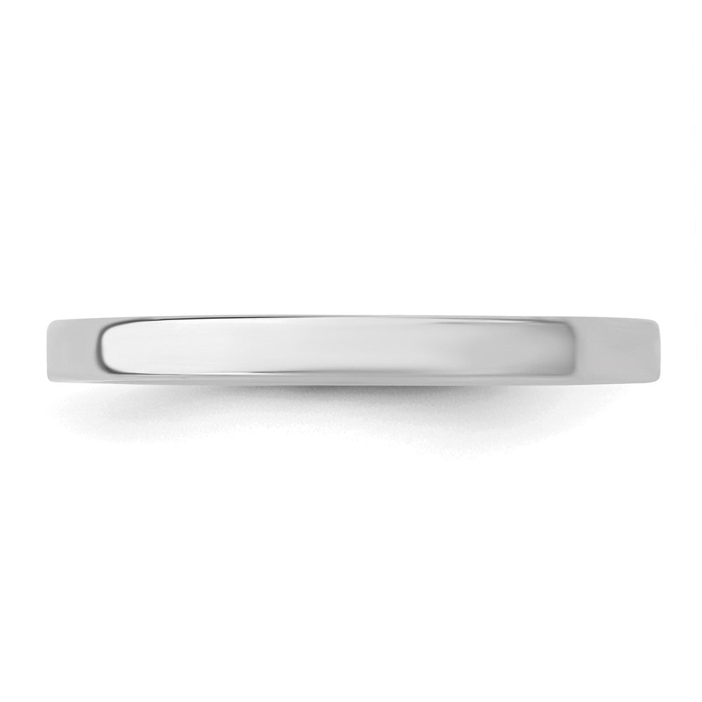 Sterling Silver Rhodium-plated 2mm Flat Size 6.5 Band
